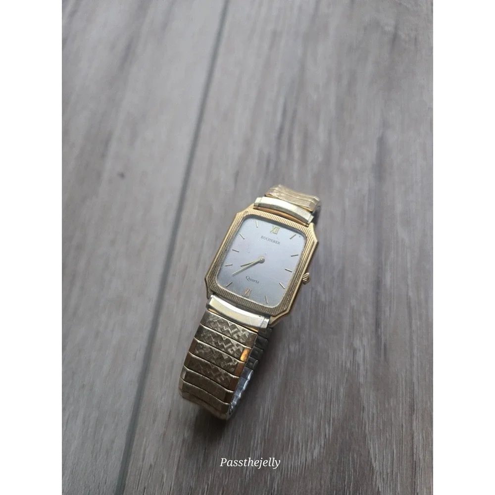 Vtg Gentleman's Men's Bucherer Watch Tank Quartz Swiss Made 956 533 Old Money